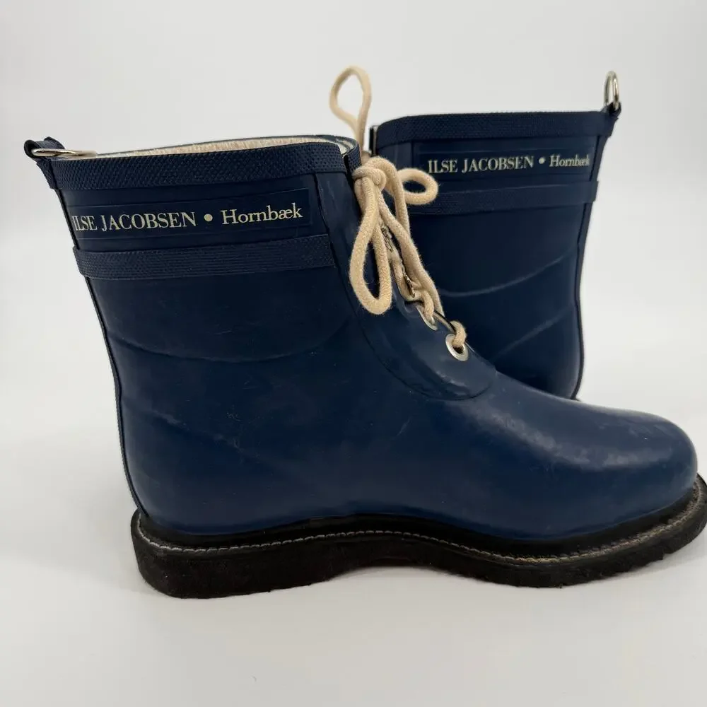 ILSE JACOBSEN HORNBAEK WOMEN’S RAIN BOOTS SIZE EU 38 or US 8 Navy Blue - Picture 5 of 8